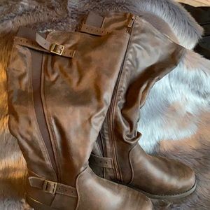 Brown knee high boot